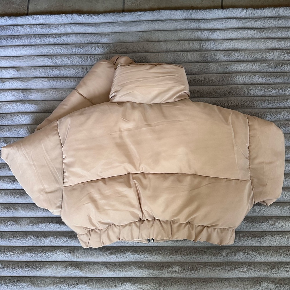 Pretty Little Things Tan Puffer Jacket - Picture 3 of 3